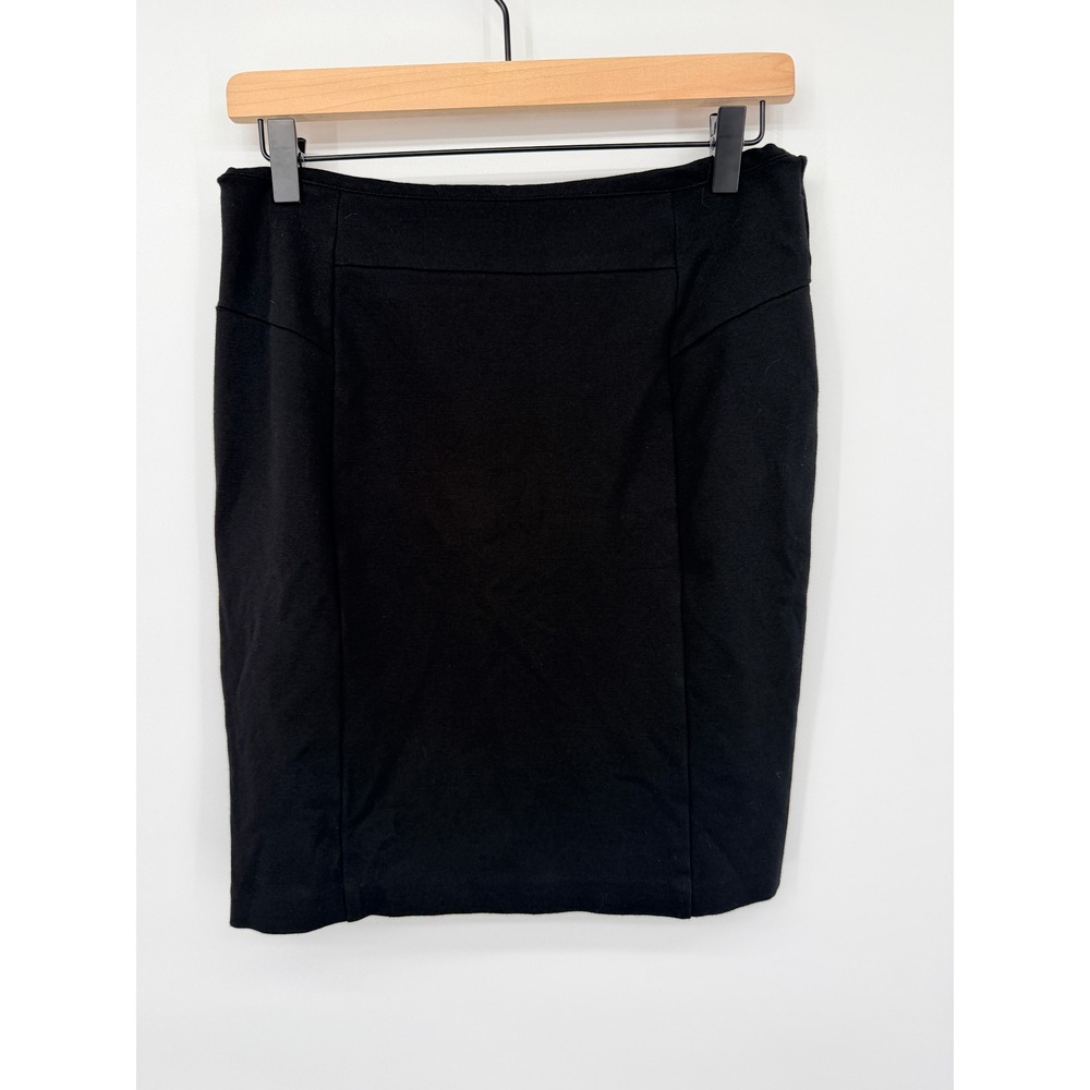 Michael‎ Kors Pencil Skirt Women Medium Black Excellent Gold Zipper Ponte Knit
